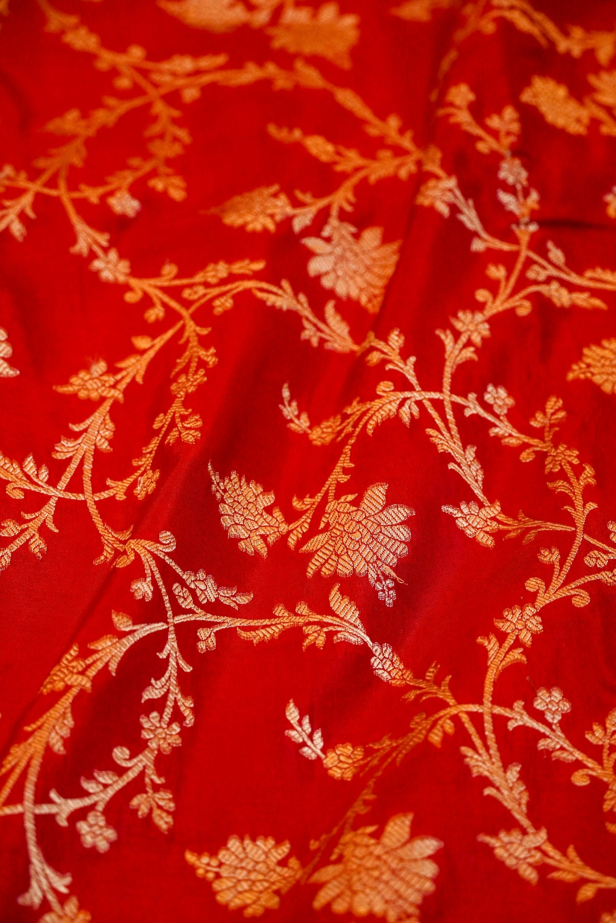 Handwoven Red Banarasi Katan Silk Saree