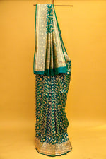 Handwoven Green Banarasi Katan Silk Saree