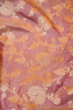 Handwoven Onion Pink Banarasi Katan Silk Saree