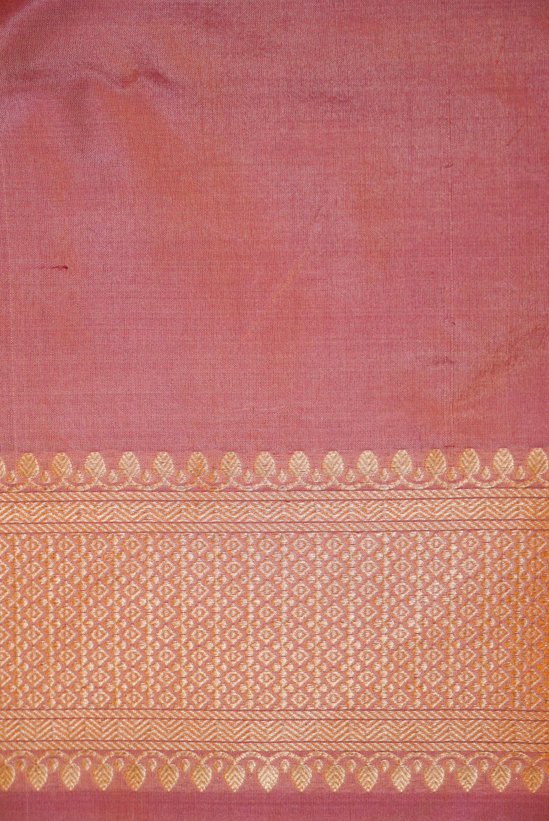 Handwoven Onion Pink Banarasi Katan Silk Saree