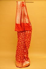 Handwoven Red Banarasi Katan Silk Saree