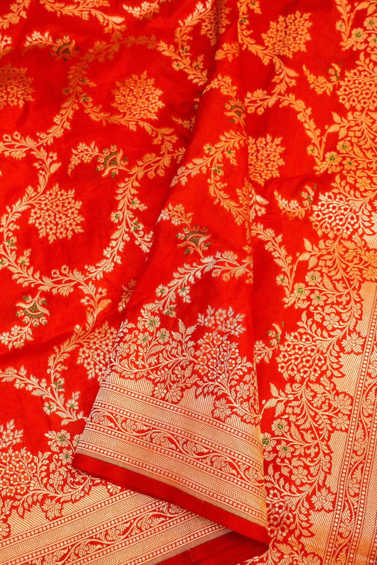 Handwoven Red Banarasi Katan Silk Saree