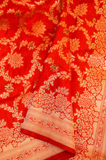 Handwoven Red Banarasi Katan Silk Saree