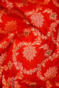 Handwoven Red Banarasi Katan Silk Saree