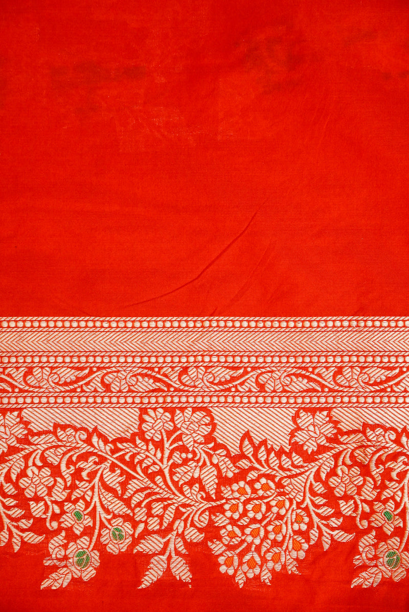 Handwoven Red Banarasi Katan Silk Saree