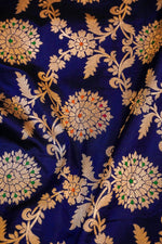 Handwoven Royal  Blue Banarasi Katan Silk Saree