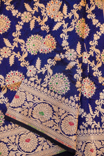 Handwoven Royal  Blue Banarasi Katan Silk Saree