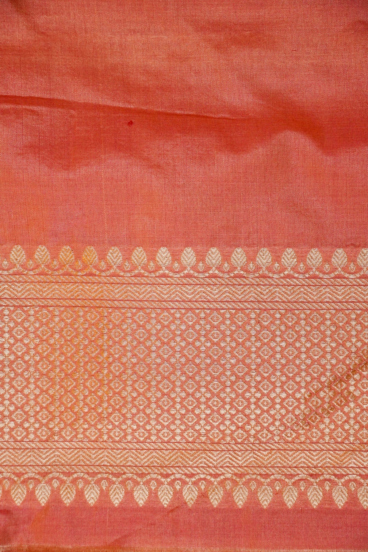 Handwoven Peach Banarasi Katan Silk Saree