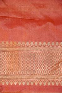 Handwoven Peach Banarasi Katan Silk Saree