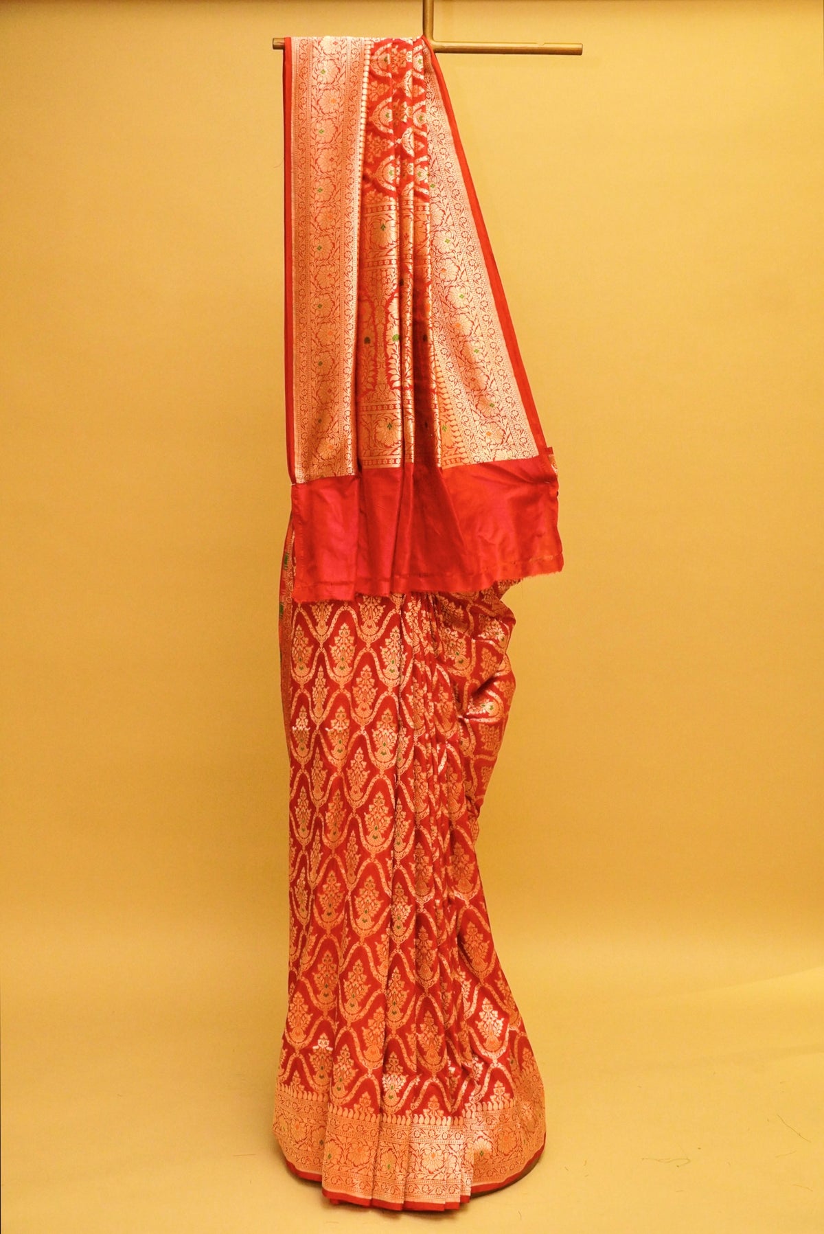 Handwoven Red Banarasi Katan Silk Saree