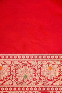 Handwoven Red Banarasi Katan Silk Saree