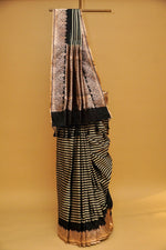 Handwoven Black Banarasi Katan Silk Saree