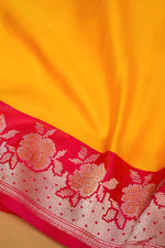 Handwoven Yellow Banarasi Katan Silk Saree