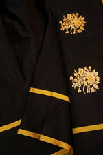 Handwoven Black Banarasi Katan Soft Silk Saree