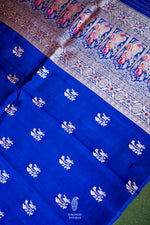 Handwoven Blue Banarasi Katan Soft Silk Saree