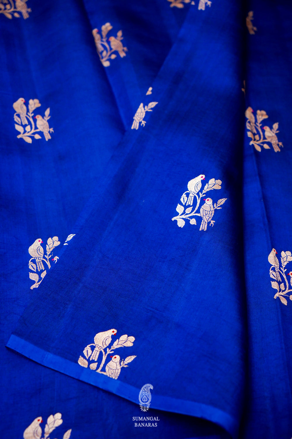 Handwoven Blue Banarasi Katan Soft Silk Saree