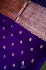 Handwoven Purple Banarasi Katan Soft Silk Saree