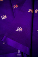 Handwoven Purple Banarasi Katan Soft Silk Saree