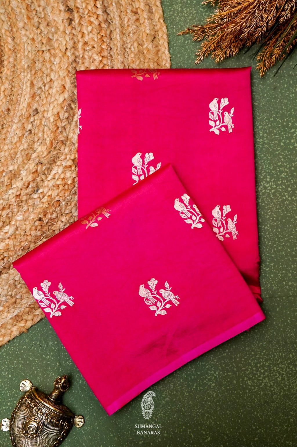 Handwoven Pink Banarasi Katan Soft Silk Saree