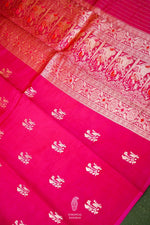 Handwoven Pink Banarasi Katan Soft Silk Saree