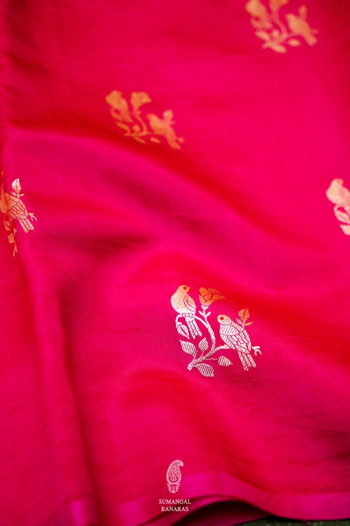 Handwoven Pink Banarasi Katan Soft Silk Saree