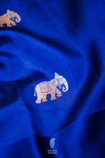 Handwoven Blue Banarasi Katan Soft Silk Saree