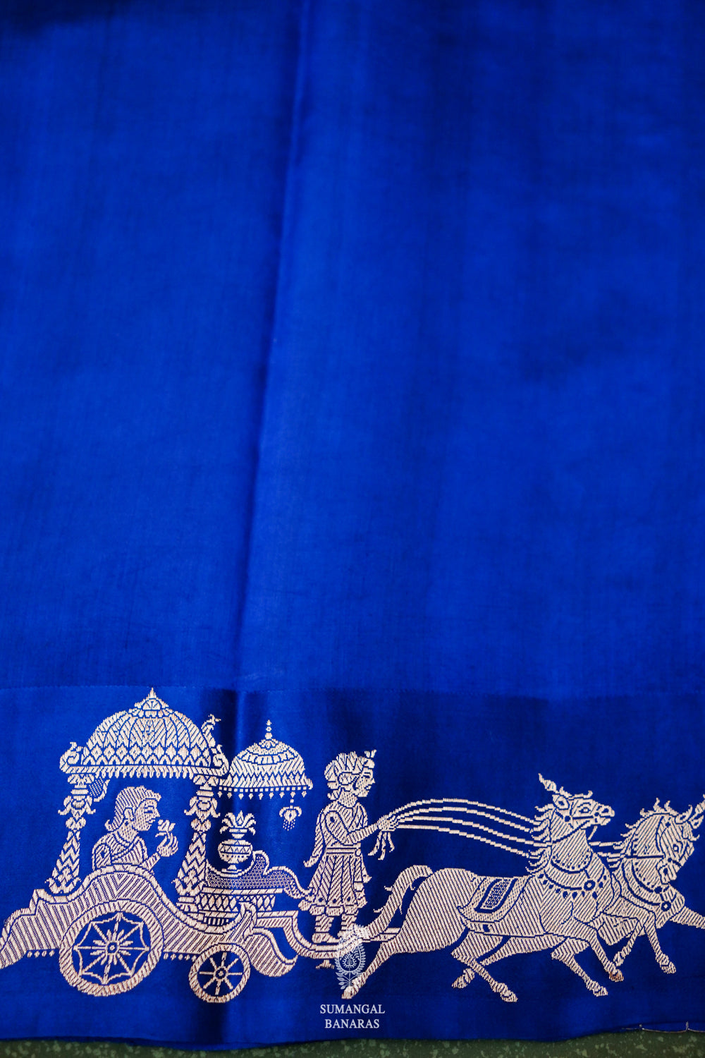 Handwoven Blue Banarasi Katan Soft Silk Saree