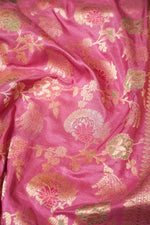 Handwoven Onion Pink Banarasi Katan Silk Saree