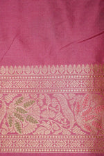 Handwoven Onion Pink Banarasi Katan Silk Saree