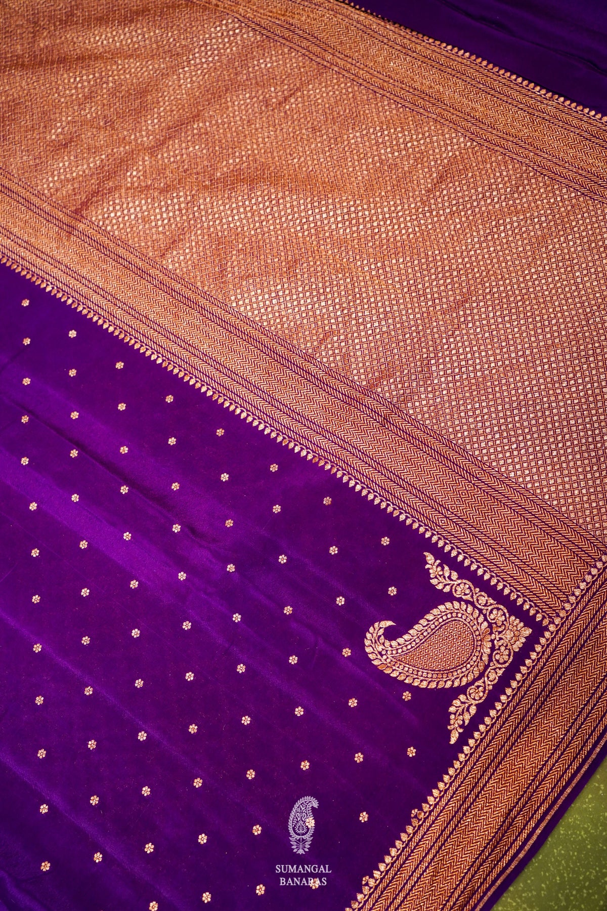 Handwoven Purple Banarasi Crepe Georgette  Saree