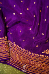 Handwoven Purple Banarasi Crepe Georgette  Saree