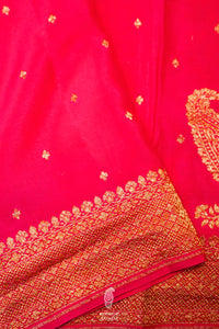 Handwoven Pink Banarasi Crepe Georgette  Saree