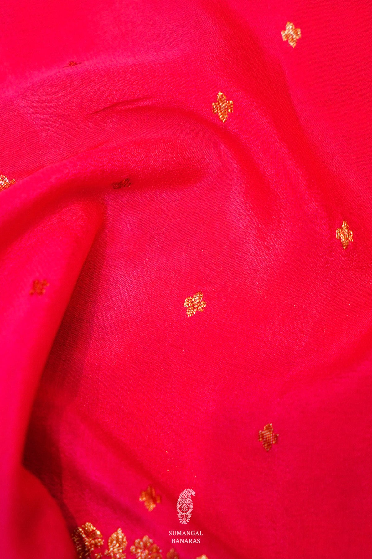 Handwoven Pink Banarasi Crepe Georgette  Saree