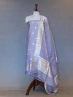 Handwoven Lavender Banarasi Linen Silk Suit