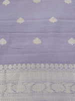 Handwoven Lavender Banarasi Linen Silk Suit