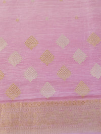 Handwoven Pink Banarasi Linen Suit