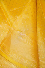 Handwoven Yellow Banarasi Tissue Silk Saree