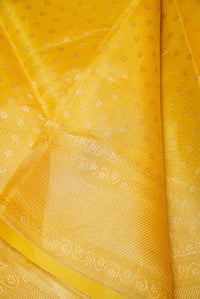 Handwoven Yellow Banarasi Tissue Silk Saree