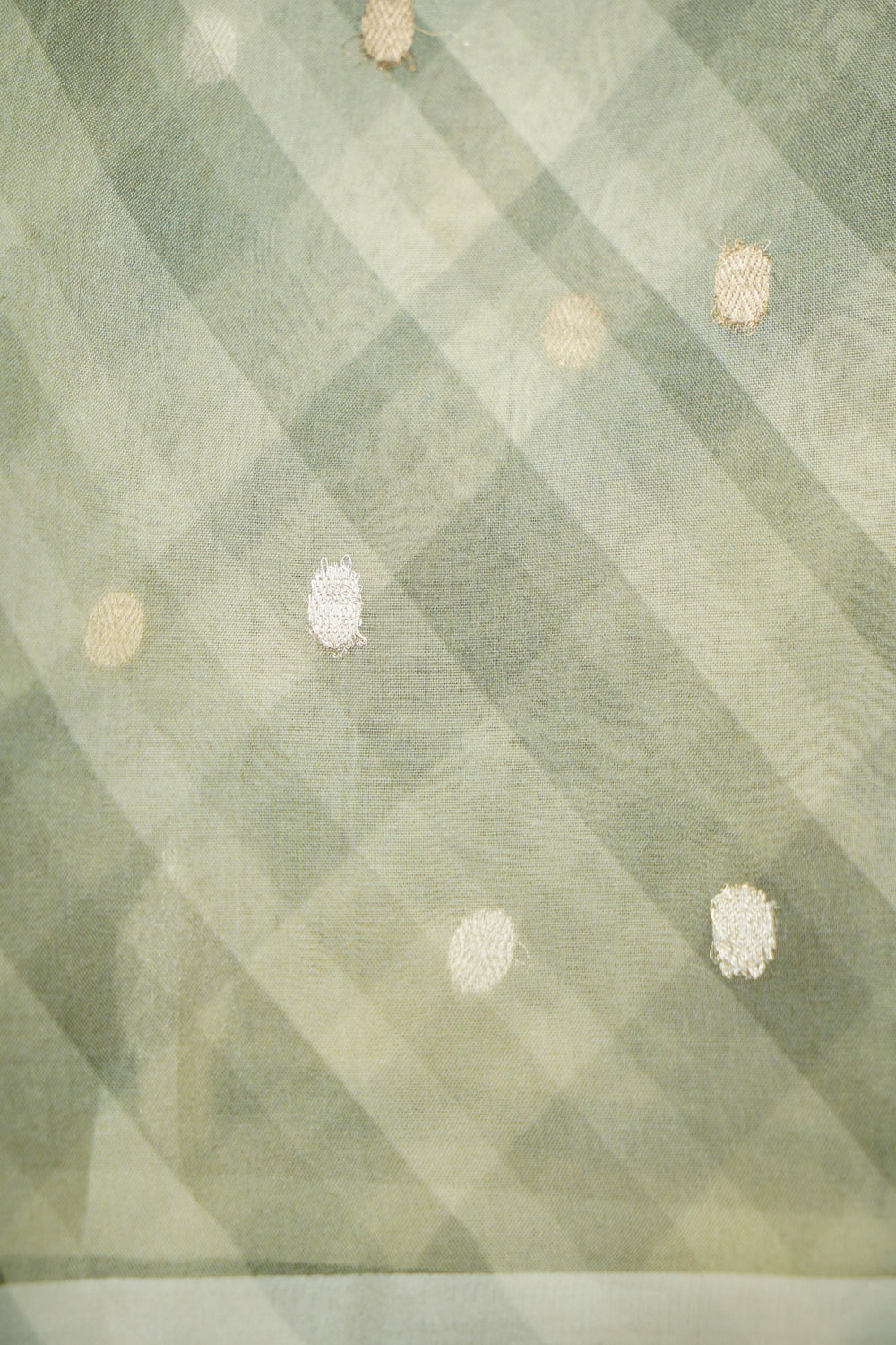 Handwoven Sage Green Banarasi Organza Saree