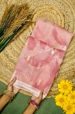 Handwoven Peach Banarasi Organza Saree