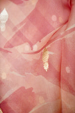 Handwoven Peach Banarasi Organza Saree