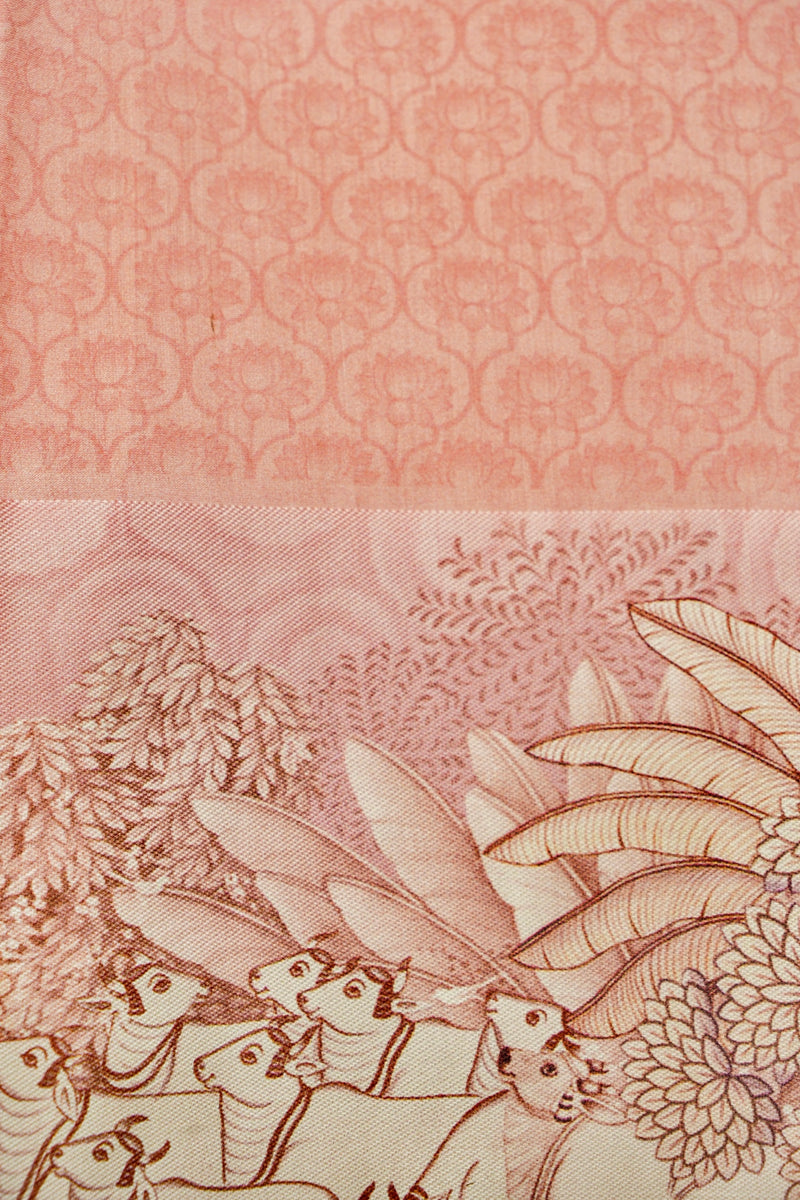Handwoven Peach Banarasi Organza Saree