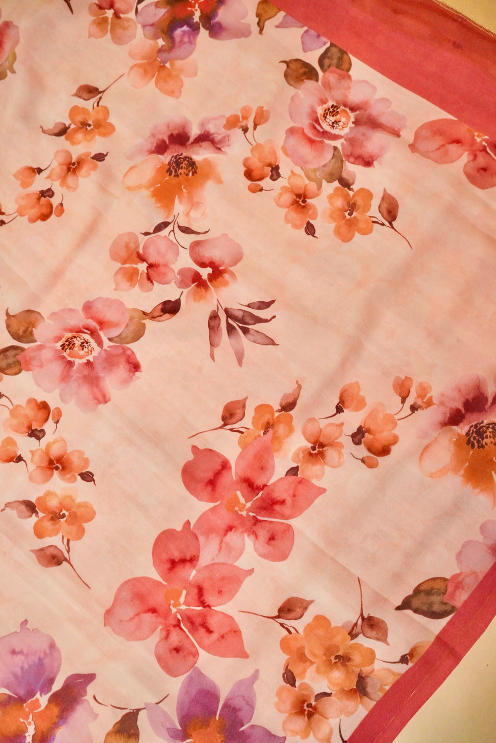 Handwoven Pastel Peach Banarasi Chiffon Saree