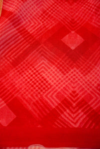 Handwoven Red Banarasi Chiffon Saree