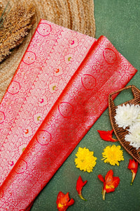 Handwoven Red Banarasi Katan Silk Saree