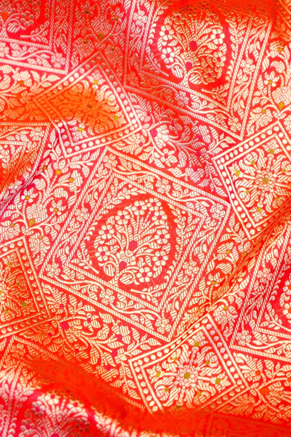 Handwoven Red Banarasi Katan Silk Saree