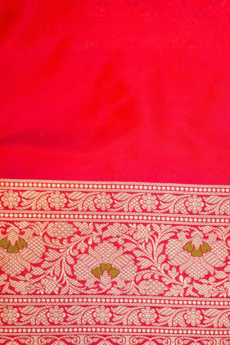 Handwoven Red Banarasi Katan Silk Saree