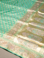 Handwoven Sea Green Banarasi Meenakari Katan Silk Saree