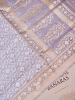 Handwoven Grey Banarasi Cotton Saree