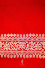 Handwoven Red Banarasi Katan Soft Silk Saree